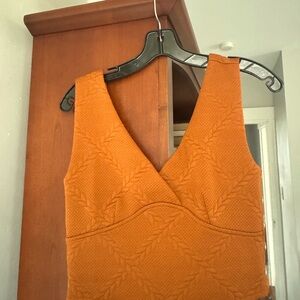 Orange Sleeveless Textured Top